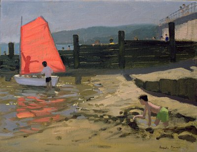 Rood zeil, Isle of Wight door Andrew Macara